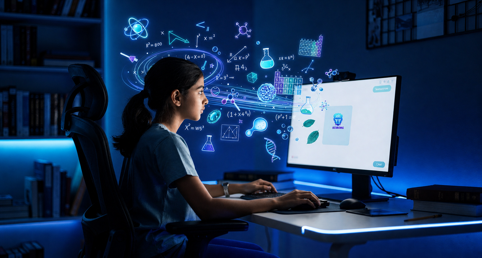 A student discovering science with Sciborg
